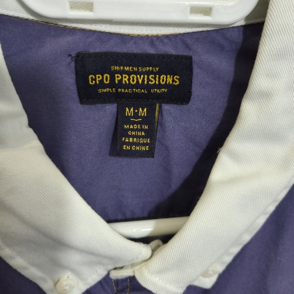 ⭐️CPO Provisions Colorblock Purple and Yellow Button-Up Shirt Size Med - Picture 4 of 4